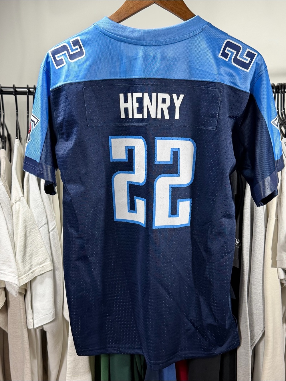 Tennessee Titans #22 Derrick Henry Navy Blue Football Jersey